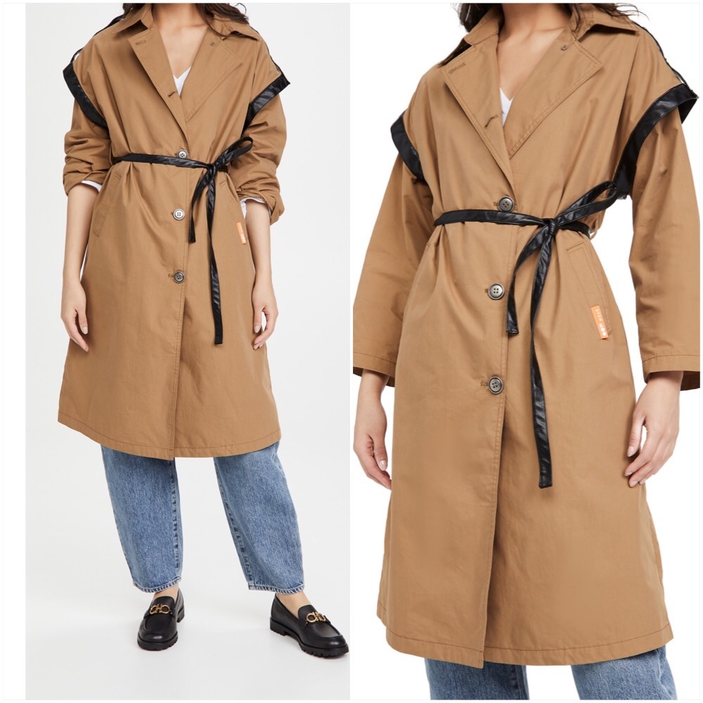 NWT OOF 9025 TRENCH JACKET IN TABACCO